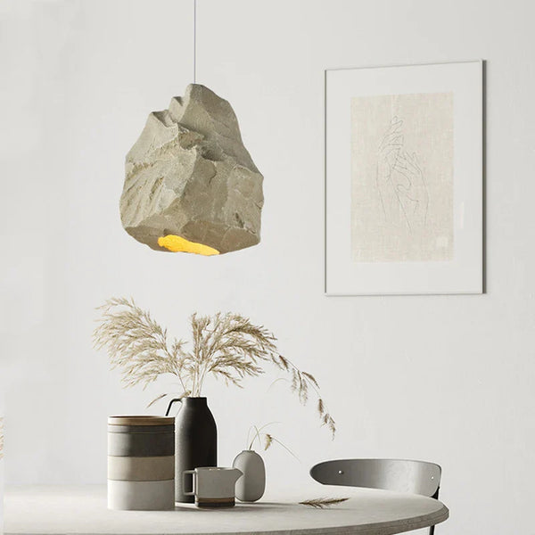 Suspension Design européen inspirée par l'imitation de pierre kaki pour une ambiance chambre japonaise Wabi Sabi.