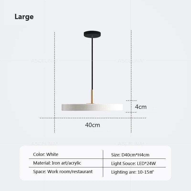 Suspension LED Nordic Style 23-40cm