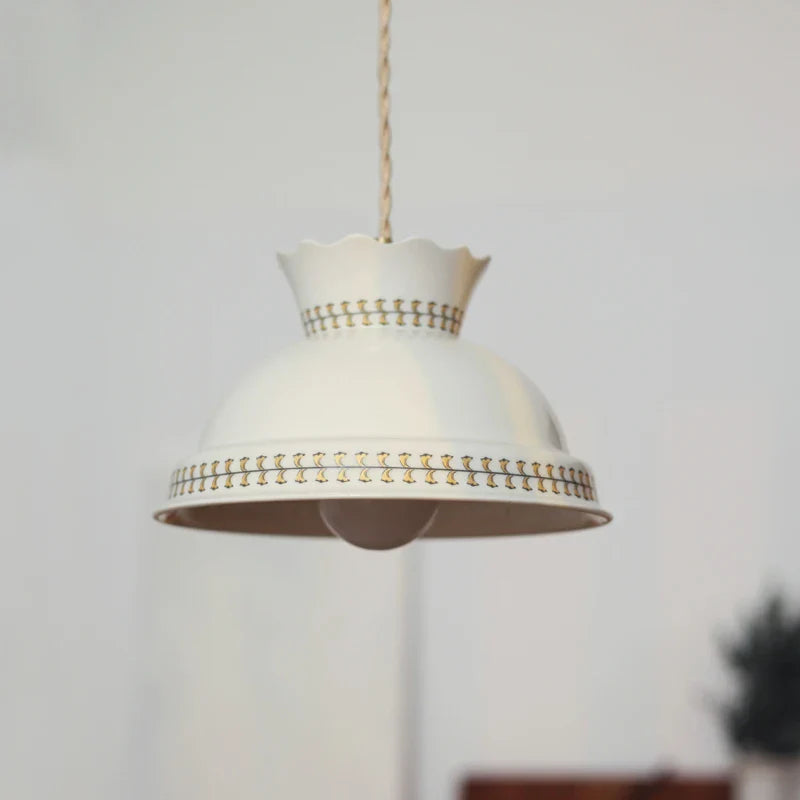 Suspension céramique fleur LED nordique moderne