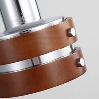 Luminaire Suspension LED en Bois Chromé et Métal