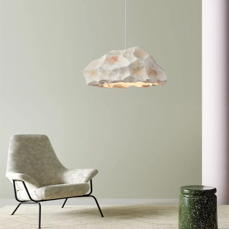 Lustre LED nordique design Wabi Sabi pour une décoration créative et moderne