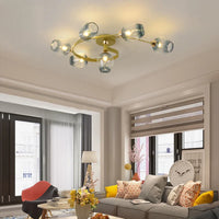 Lustre moderne nordique en spirale en verre et fer - Collection Scandinave