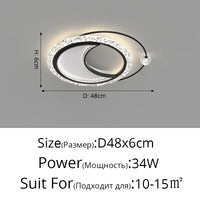 Lustre nordique minimaliste en acrylique LED or moderne - Édition Prestige