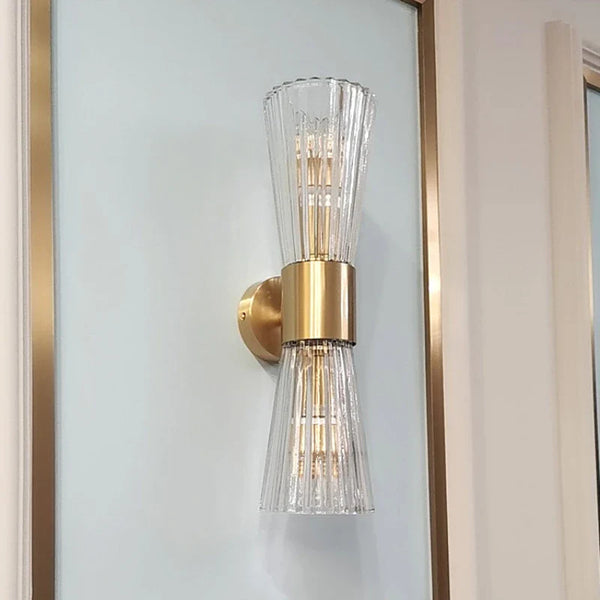 Applique murale moderne en acier inoxydable et verre transparent - Collection Éclat Brillant