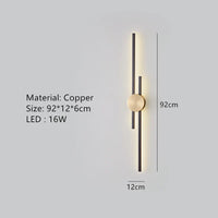 Applique murale LED minimaliste en laiton pour restaurant chic