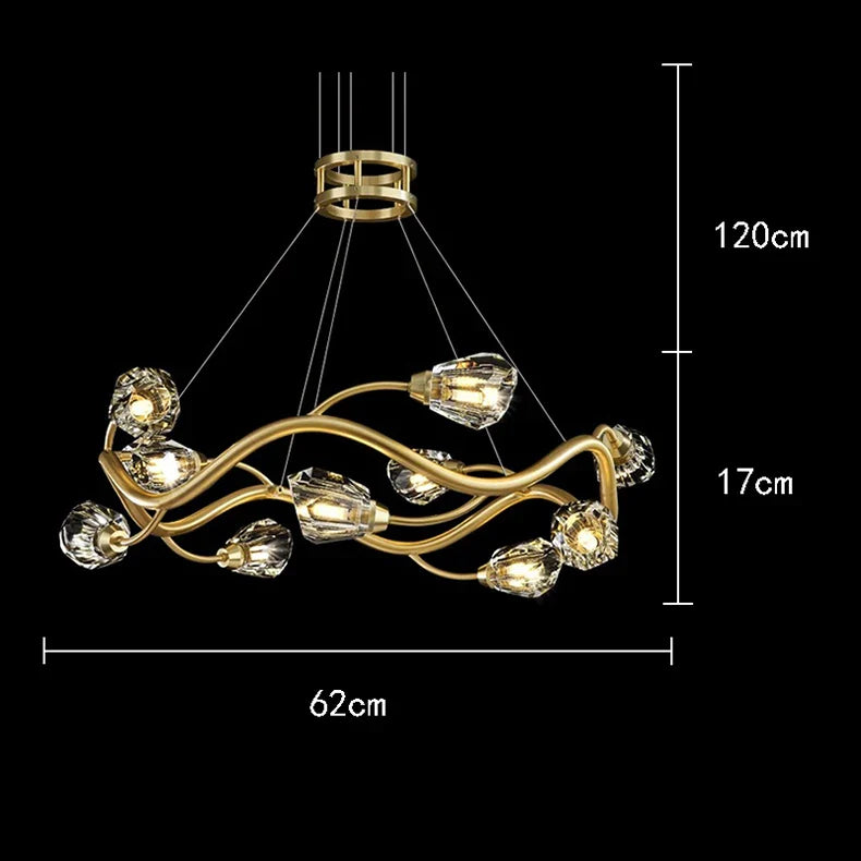 Lustre LED en cristal de luxe pour éclairage intérieur modernisé