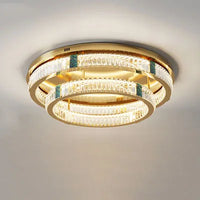 Lustre de Luxe en Cristal Rond à 3 Couches avec LED