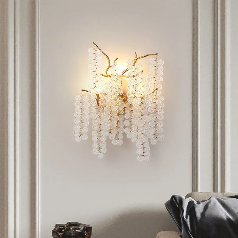 Applique murale LED en cristal et aluminium doré - Nouveauté Art Déco