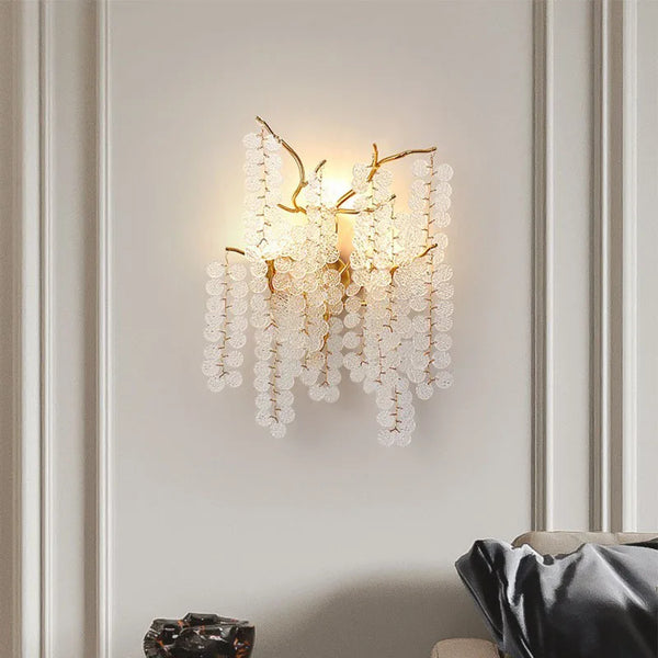 Applique murale LED en cristal et aluminium doré - Nouveauté Art Déco