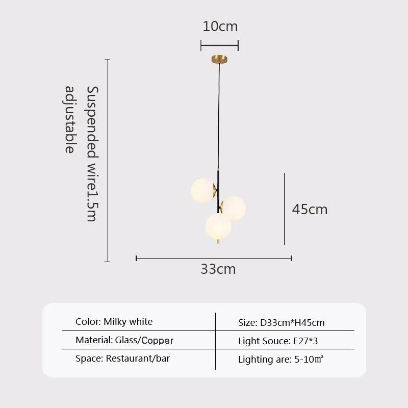 Suspension LED en cuivre vintage