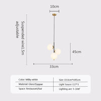 Suspension LED en cuivre vintage
