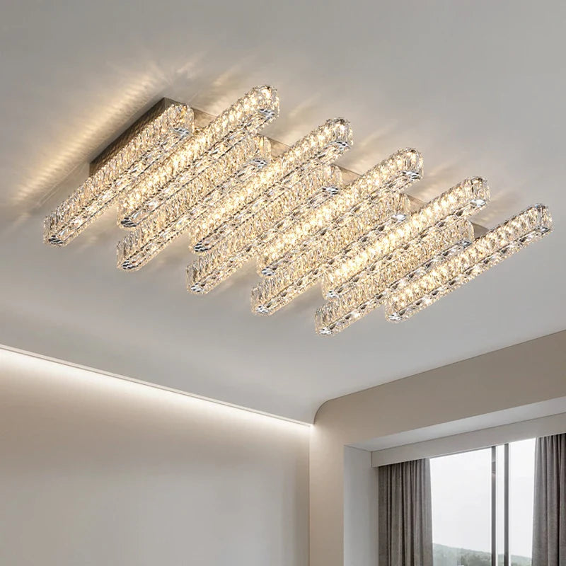 Plafonnier de luxe en cristal contemporain