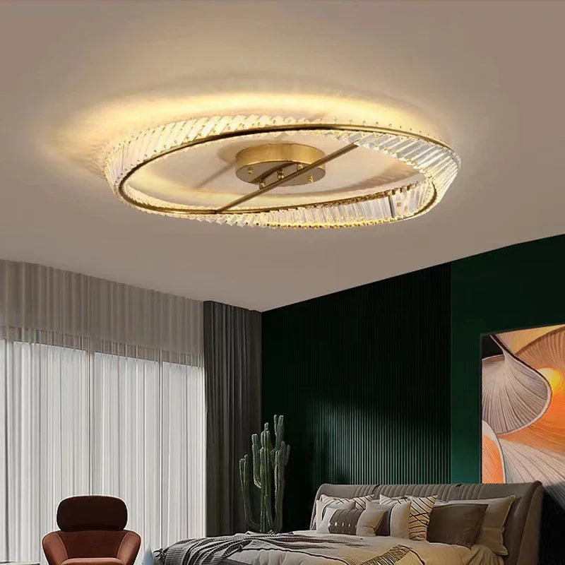 Lustre de plafond en cristal LED nordique de luxe pour salon et salle à manger