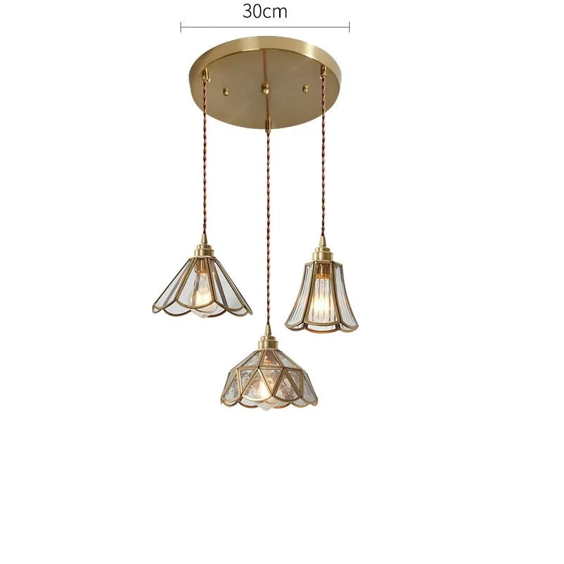 Suspension LED Nordique Verre Dore
