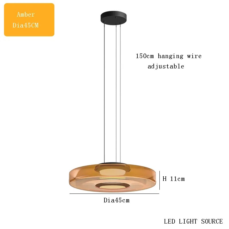 Lustre en verre italien minimaliste