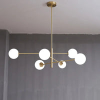 Lustre contemporain en verre et laiton