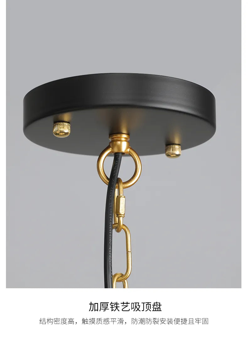 Lustre Suspendu en Fer Rustique Moderne