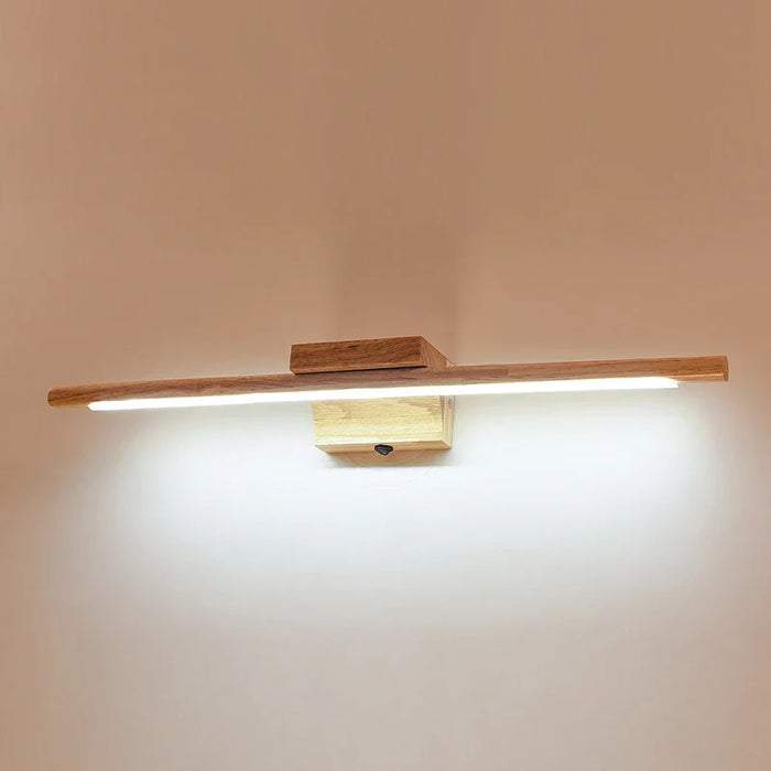 Applique murale LED en bois massif et interrupteur moderne