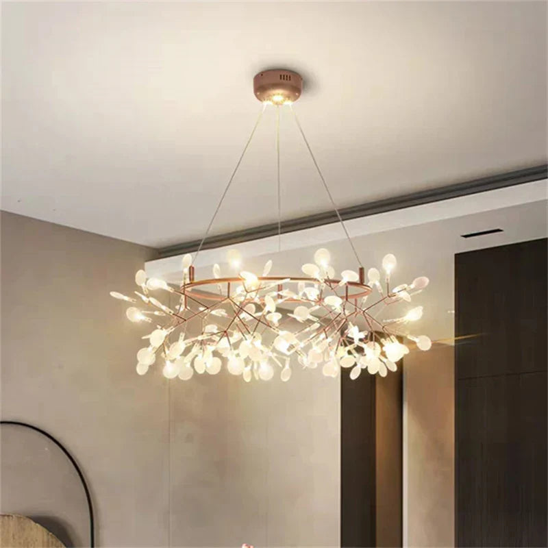 Lustre LED Modern Branché à Branches Rondes pour Suspension