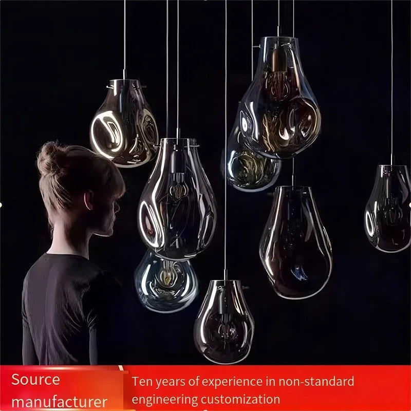 Suspension design moderne en verre LED nordique Macaron