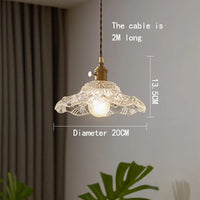 Lustre japonais en verre et laiton