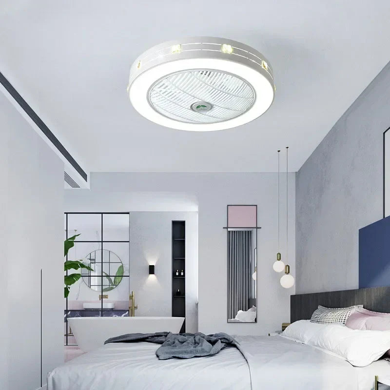 Ventilateur de plafond moderne avec éclairage LED et télécommande intégrée