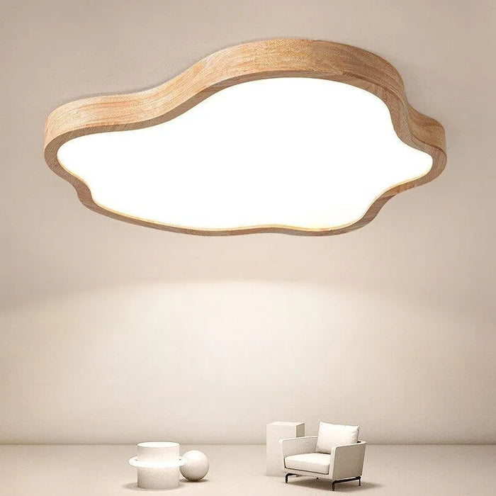 Plafonnier LED bois nordique moderne