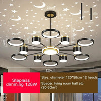 Lustre romantique étoilé moderne à 6 lumières créatif 2024 - Collection Stella Glow