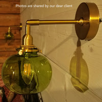 Applique murale LED rotative en verre et laiton pour miroir