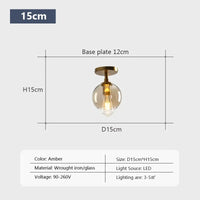 Plafonnier LED en verre de style minimaliste moderne