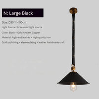 Lustre moderne en cuir avec suspension lumière et verre cristal de luxe