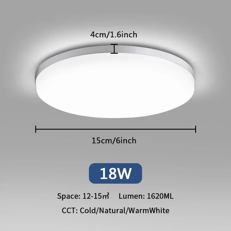 Plafonnier LED Ultra Mince - Forme Ronde & Carrée