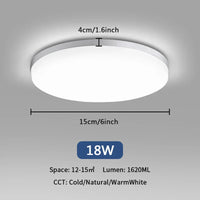 Plafonnier LED Ultra Mince - Forme Ronde & Carrée