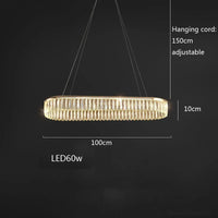 Lustre LED en cristal Losange Rond à plusieurs anneaux de luxe 2024