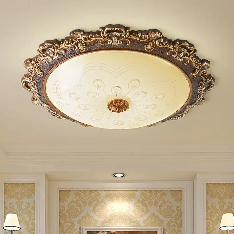 Plafonnier Européen de Luxe LED pour Chambre, Salon et Autres Espaces - Style Rétro