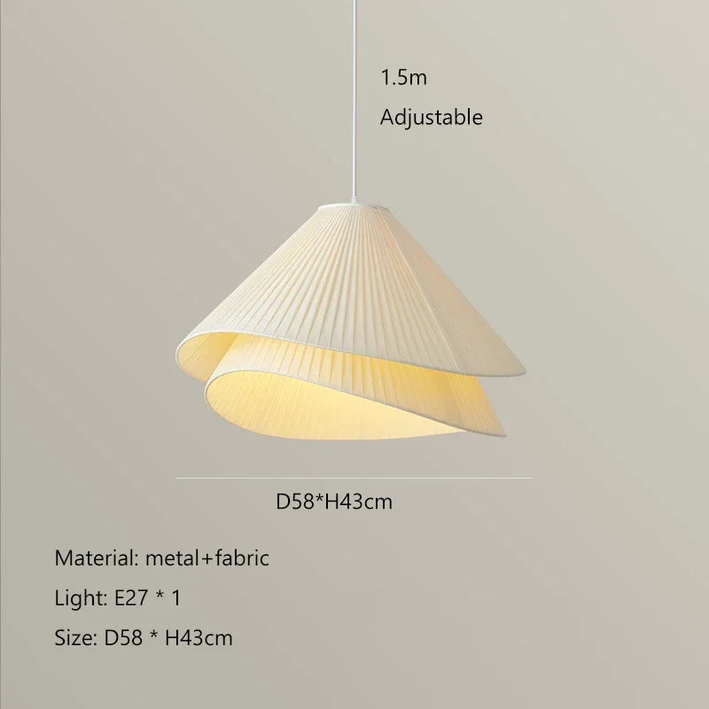 Lustre Suspendu SANDYHA Minimaliste Moderne en Tissu Crème