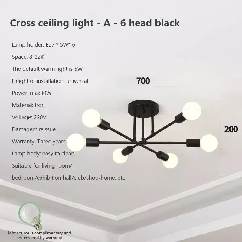 Lustre LED Moderne Chic en Noir, Blanc et Or