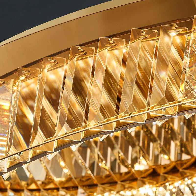 Plafonnier Luxe LED Cristal Rond pour Décoration Intérieure