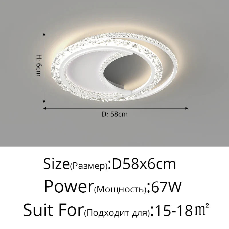 Lustre nordique minimaliste en acrylique LED or moderne - Édition Prestige