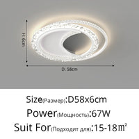 Lustre nordique minimaliste en acrylique LED or moderne - Édition Prestige