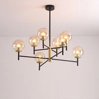 Lustre Noir Moderne avec Éclairage LED