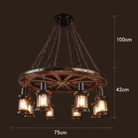 Lustre LED rétro industriel antique LOFT Bar Vintage Art bois E27