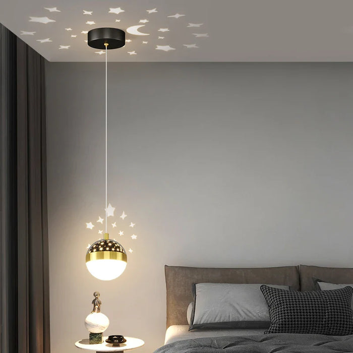 Lustre de luxe moderne minimaliste avec projection de ciel étoilé