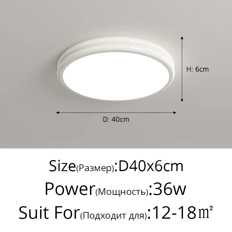 Plafonnier rond minimaliste LED pour éclairage intérieur