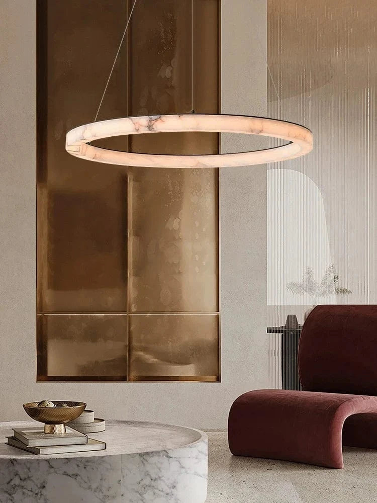 Suspension LED Luxe en Marbre Authentique
