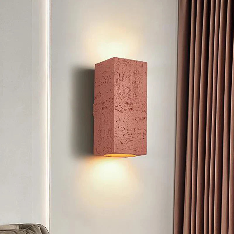 Applique LED Nordique Wabi-sabi Carrée en Ciment