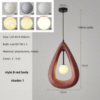 Nordic Wabi Sabi : Lampe suspension LED minimaliste pour salle à manger, salon et chambre