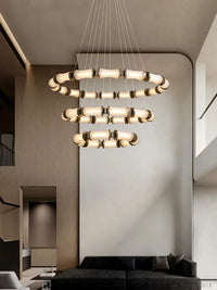 Lustre LED en verre design moderne de luxe 2024 - Édition Prestige