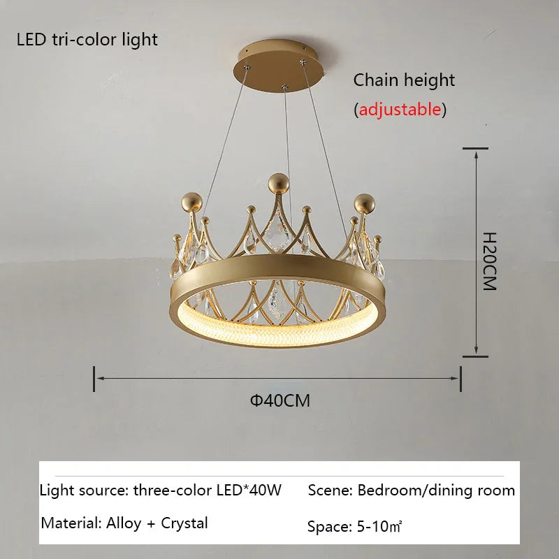 Lustre Moderne Couronne en Cristal pour Salle à Manger et Salon