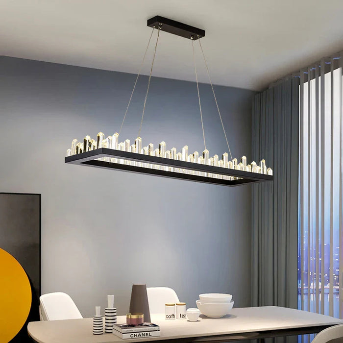 Plafonnier LED Cristal Noir & Blanc Moderne
